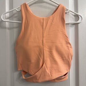 Athleta Orange Cut-Out Crop Tank Top